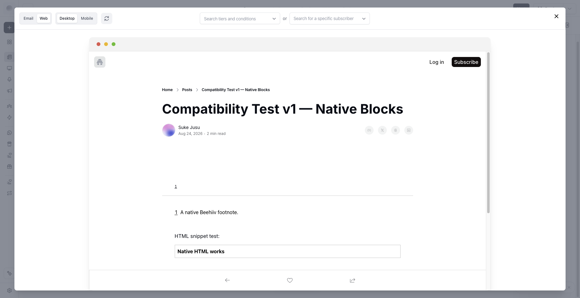 Beehiiv editor on 2026-08-24: web preview