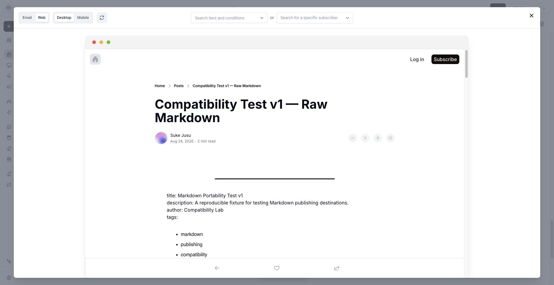 Beehiiv editor on 2026-08-24: web preview