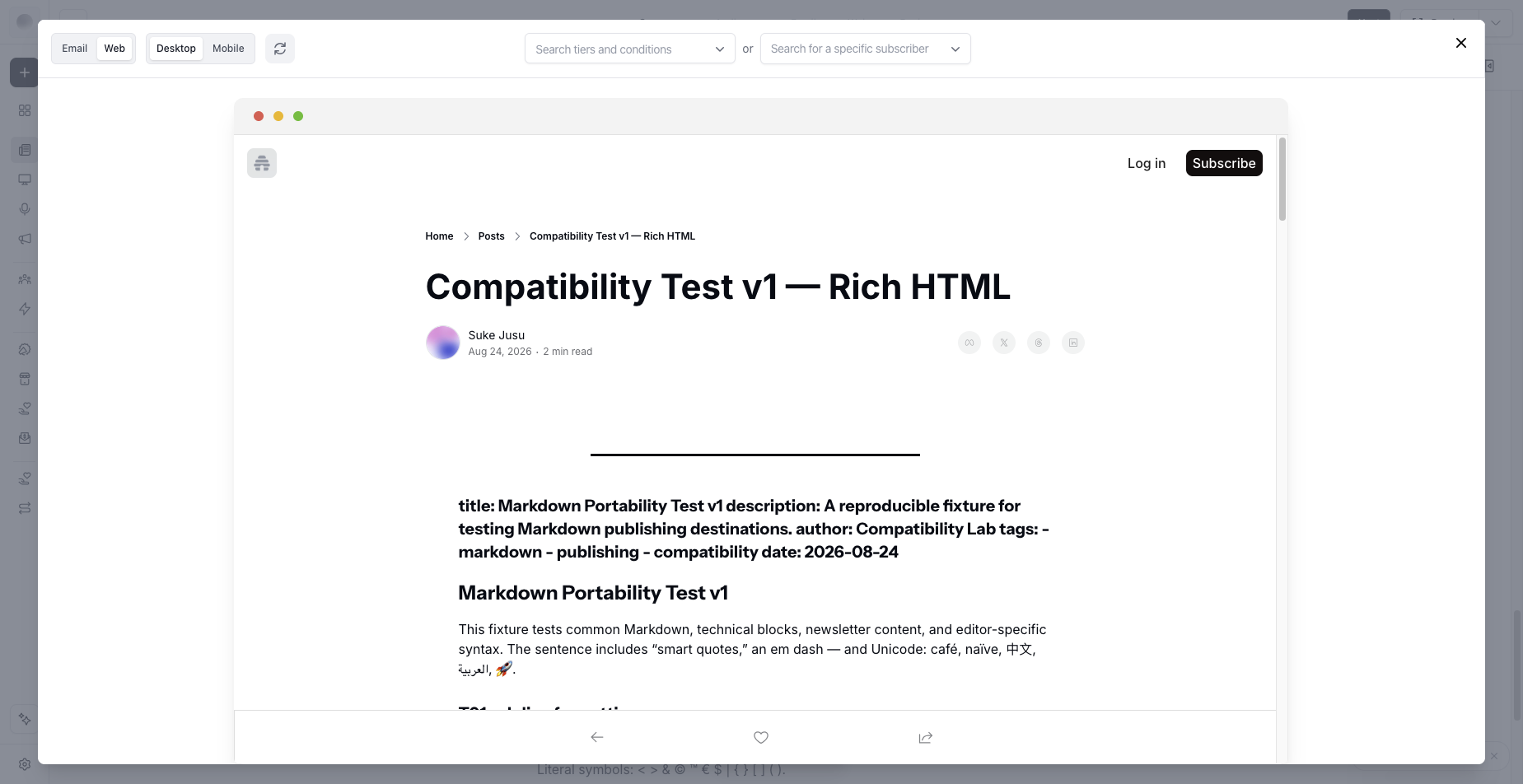 Beehiiv editor on 2026-08-24: web preview